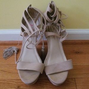 Tan Wedge Platforms